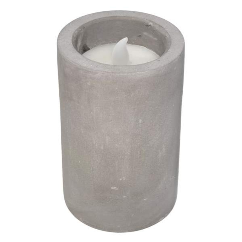 Cement Wax LED Pillar Candle, 3×6