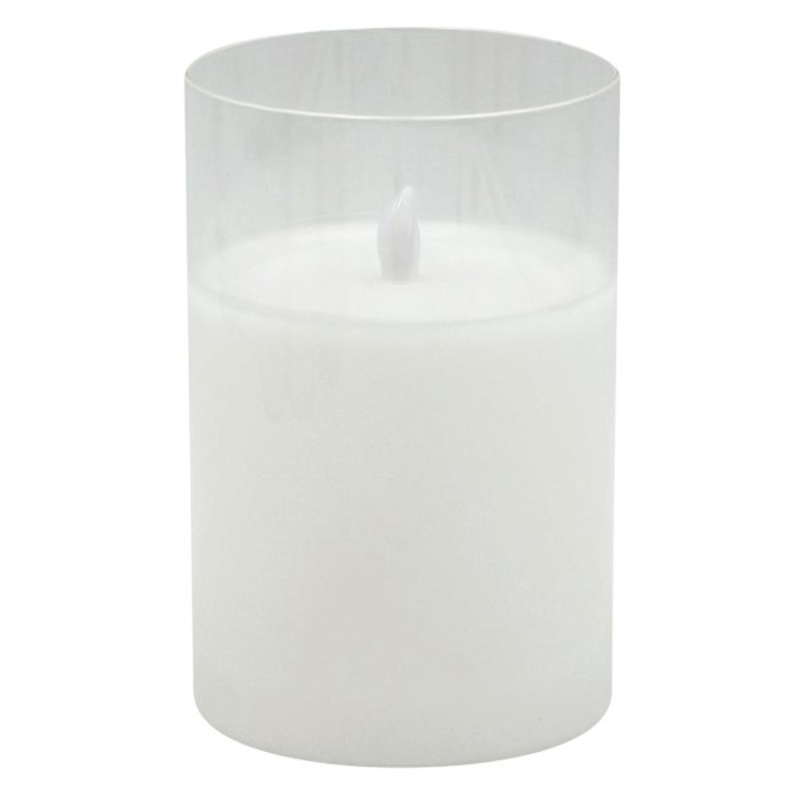 Clear Glass LED Pillar Candle with Timer, 3×5