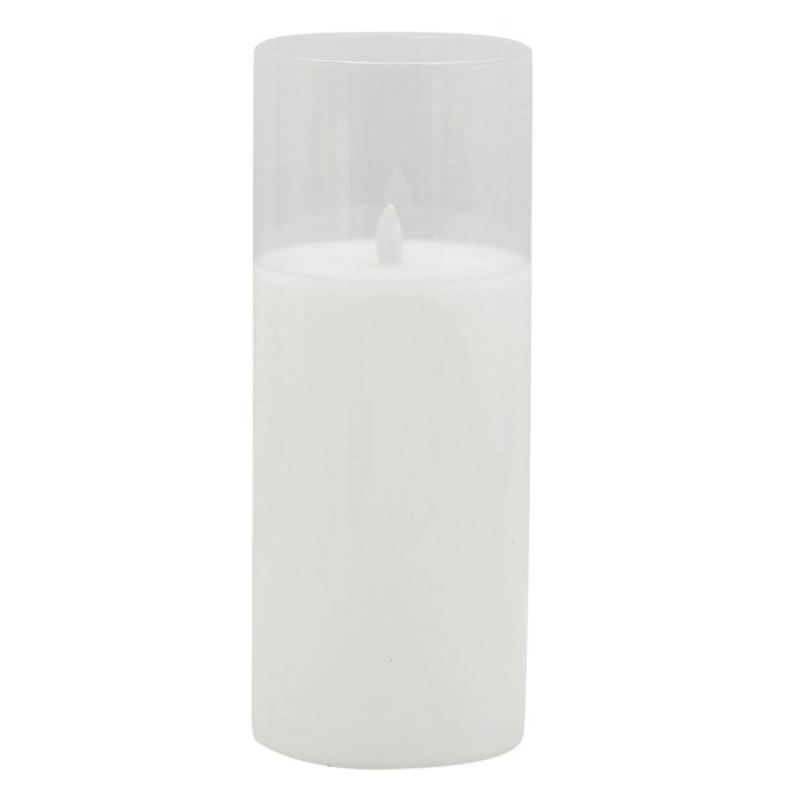 Clear Glass LED Pillar Candle with Timer, 4×10