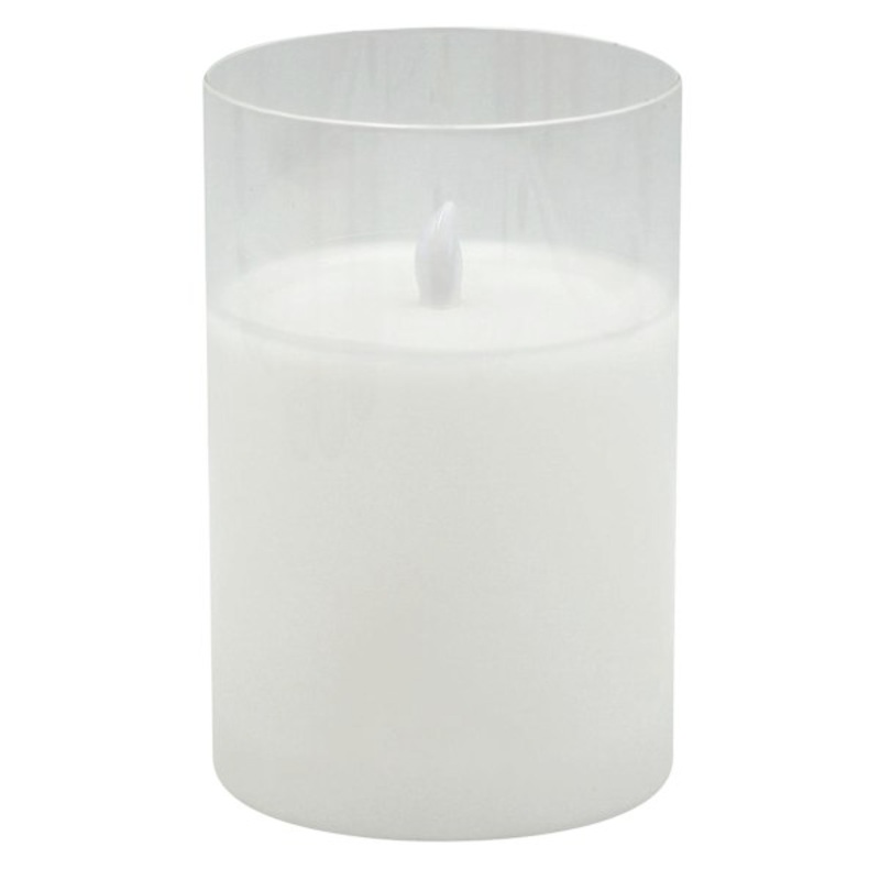Clear Glass LED Pillar Candle with Timer, 4×6