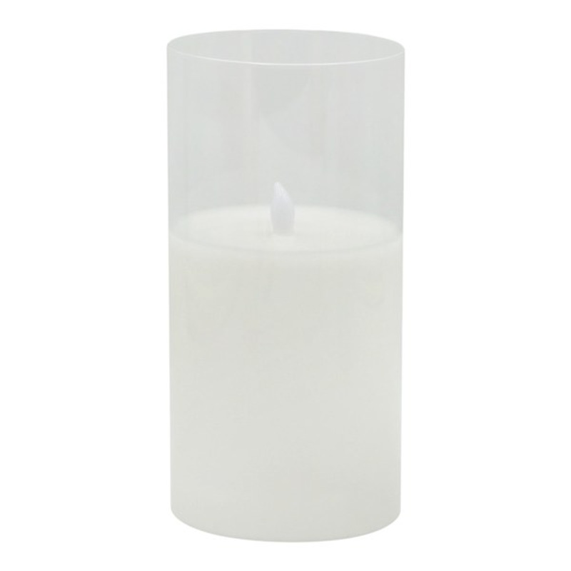 Clear Glass LED Pillar Candle with Timer, 4×8
