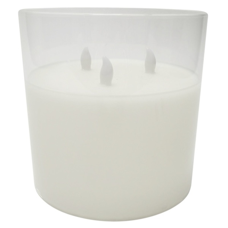 Clear Glass LED Pillar Candle with Timer, 6″