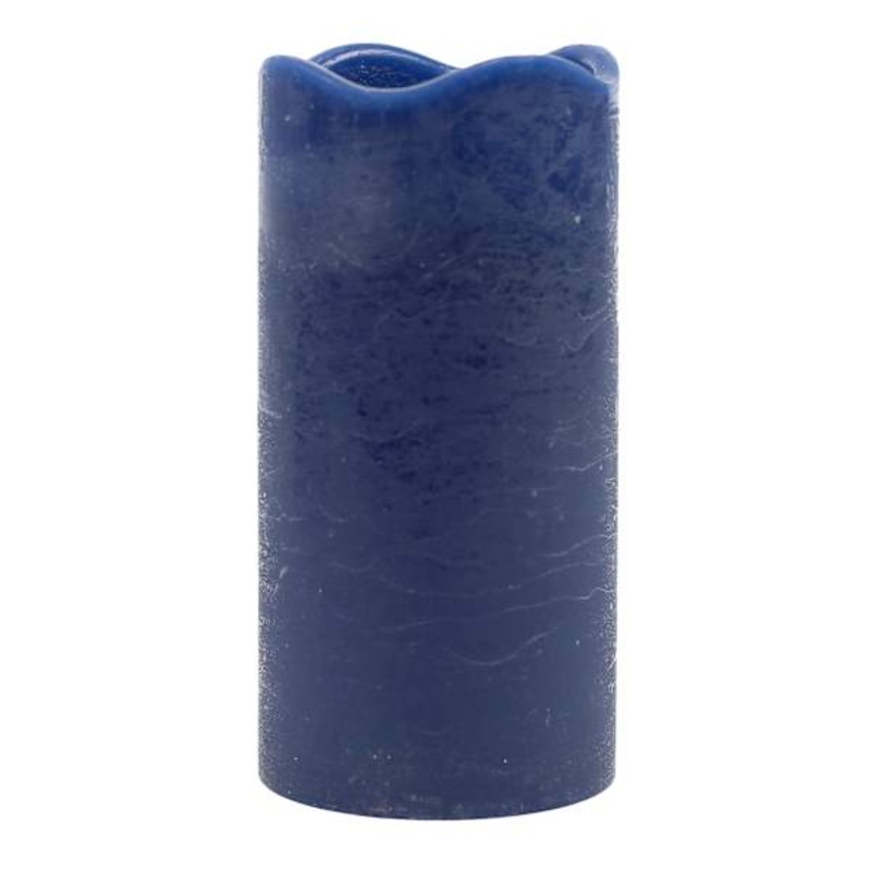 Dark Blue Wax LED Pillar Candle with 6 Hour Timer, 3×6