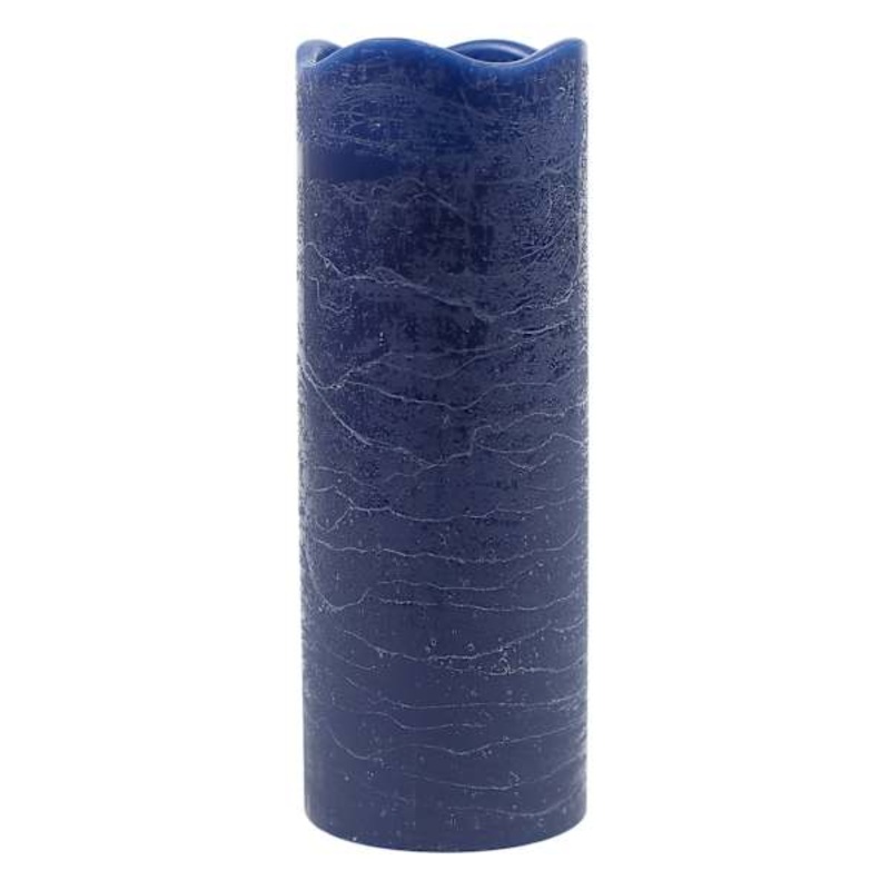 Dark Blue Wax LED Pillar Candle with 6 Hour Timer, 3×8