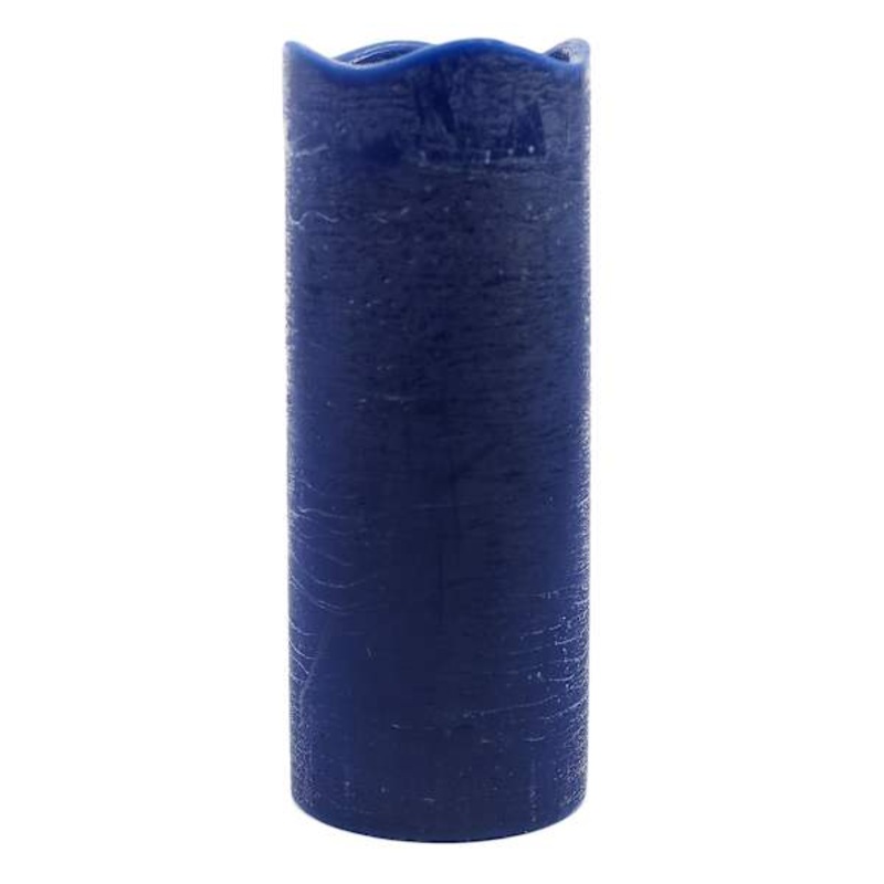 Dark Blue Wax LED Pillar Candle with 6 Hour Timer, 4×10