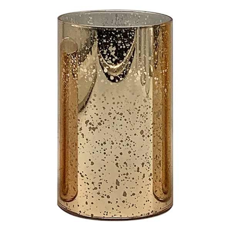 Gold Mercury Glass LED Pillar Candle, 3×5