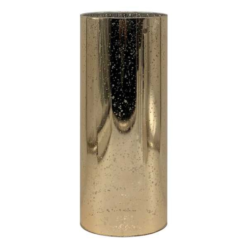 Gold Mercury Glass LED Pillar Candle, 4×10