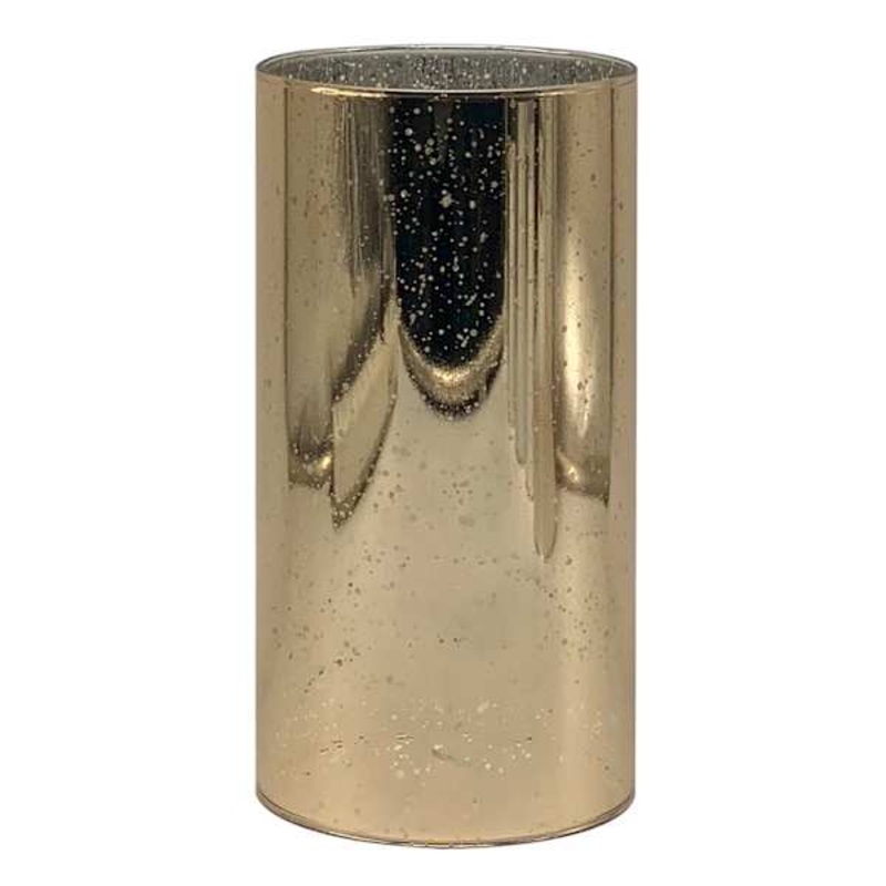 Gold Mercury Glass LED Pillar Candle, 4×8