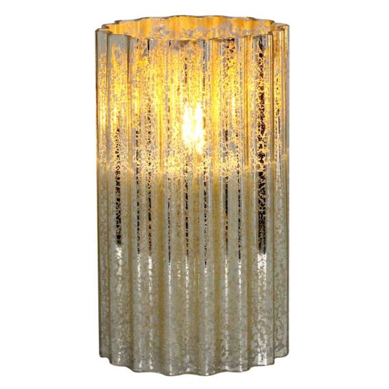 Gold Scallop LED Candle, 6″