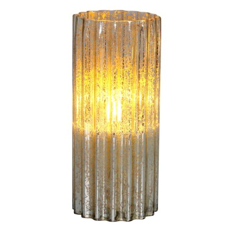 Gold Scallop LED Candle, 8″