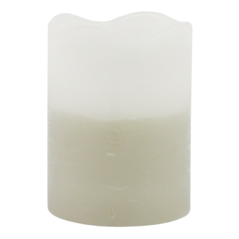 Grey Ombre Wax LED Pillar Candle with 6 Hour Timer, 3×4