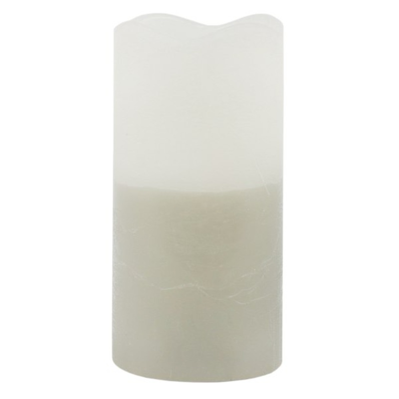 Grey Ombre Wax LED Pillar Candle with 6 Hour Timer, 3×6