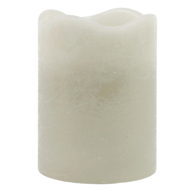 Grey Wax LED Pillar Candle with 6 Hour Timer, 3×4