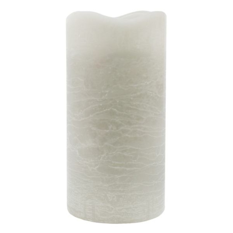 Grey Wax LED Pillar Candle with 6 Hour Timer, 4×8