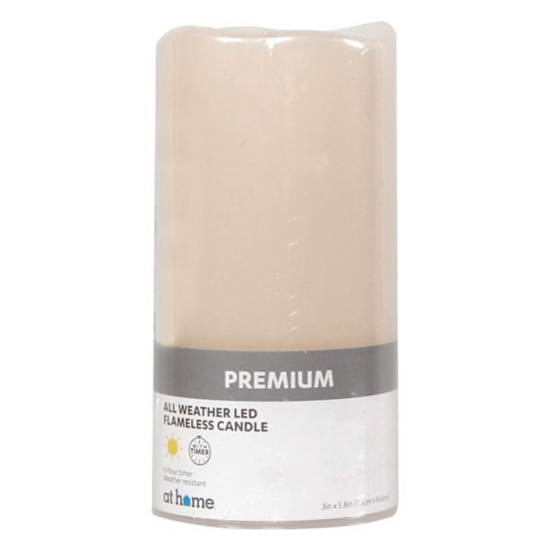 Ivory LED Pillar Candle with 6 Hour Timer, 3×6