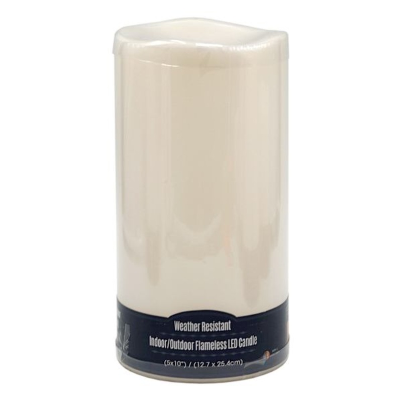 Ivory LED Pillar Candle with 6 Hour Timer, 5×10
