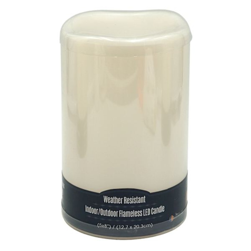 Ivory LED Pillar Candle with 6 Hour Timer, 5×8