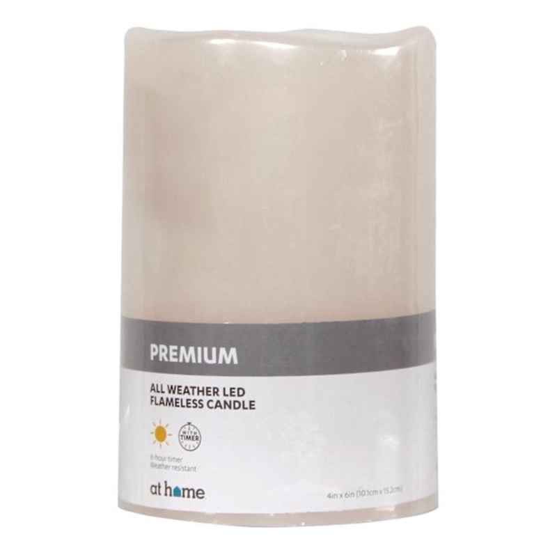 Ivory LED Pillar Candle with 6 Hour Timer, 6″