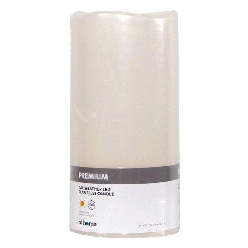 Ivory LED Pillar Candle with 6 Hour Timer, 8″