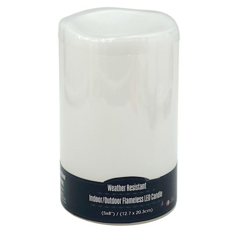 White LED Pillar Candle with 6 Hour Timer, 5×8