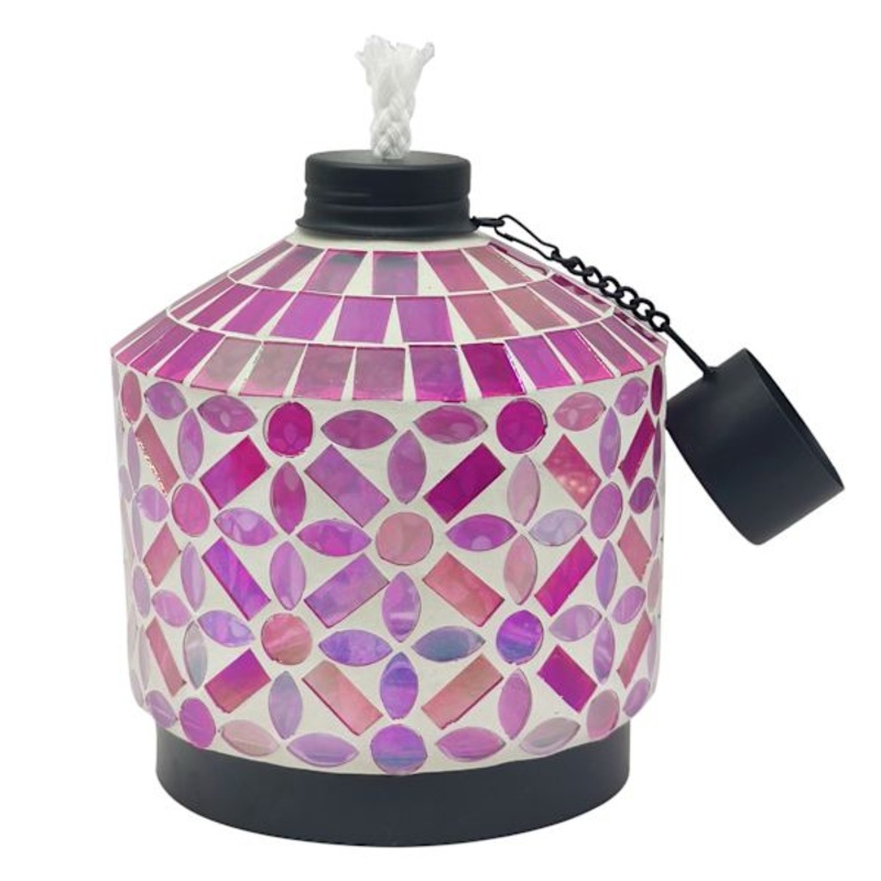 Purple Mosaic Tabletop Torch, 6″