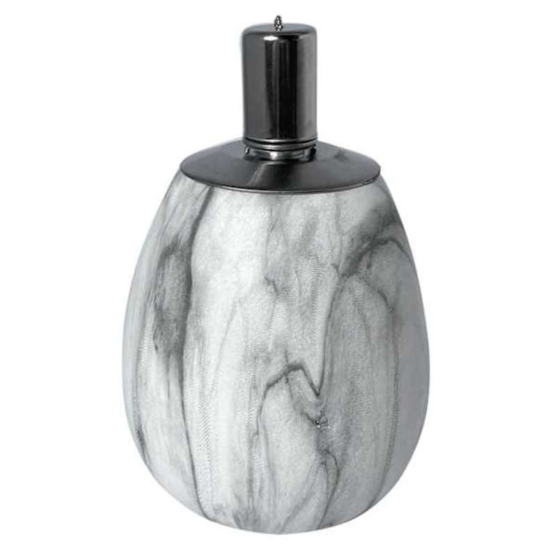 White Marbled Tabletop Torch, 8″