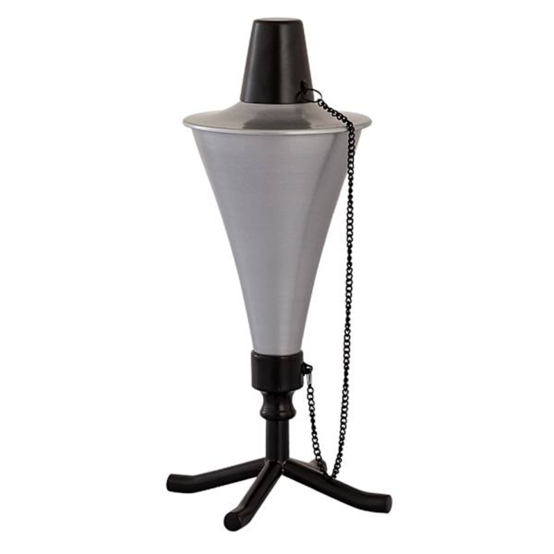 White Metal Conical Table Top Torch, 12″