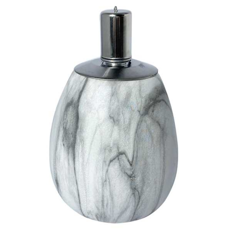 White Ombre Marble Tabletop Torch, 7.7″