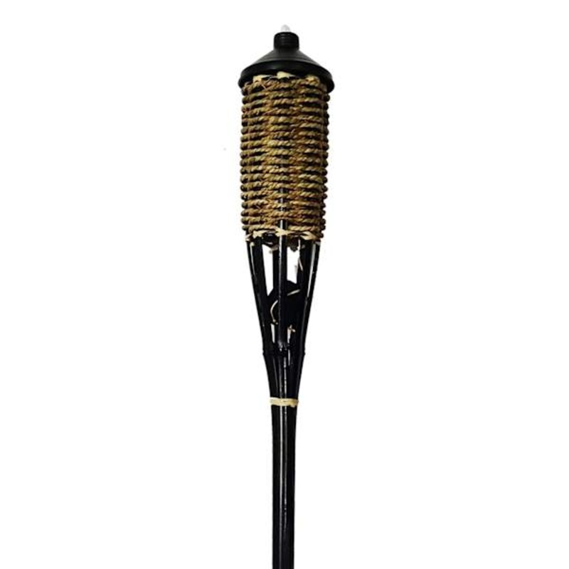 Woven Bamboo Rope Garden Torch, 59″