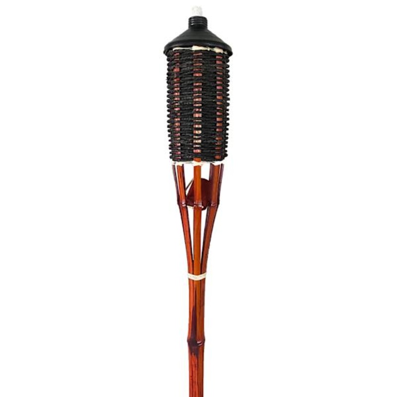 Woven Mahogany Rope Garden Torch, 60″