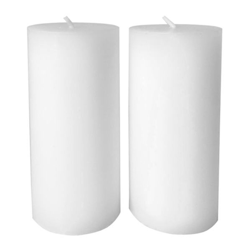 2-Pack White Citronella Pillar Candles, 11oz