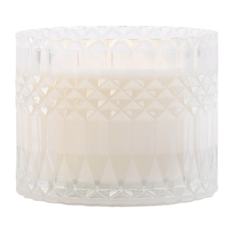 2-Wick White Textured Glass Citronella Candle, 12oz