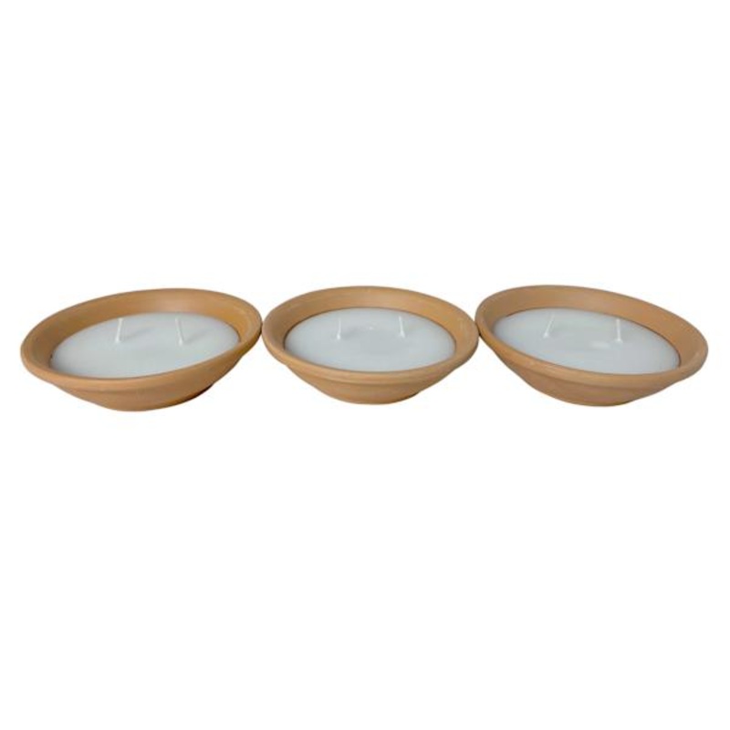 3-Pack Citronella Terracotta Candles, 3oz