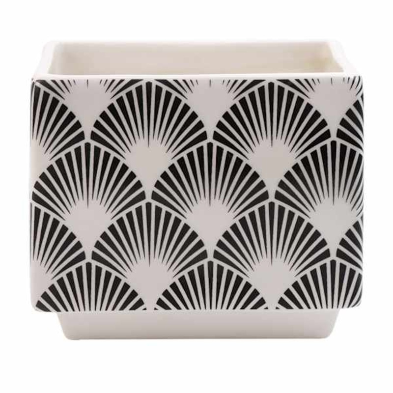 3-Wick Black Print Ceramic Citronella Candle, 27oz