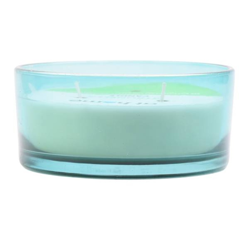 3-Wick Blue Glass Citronella Candle, 20oz
