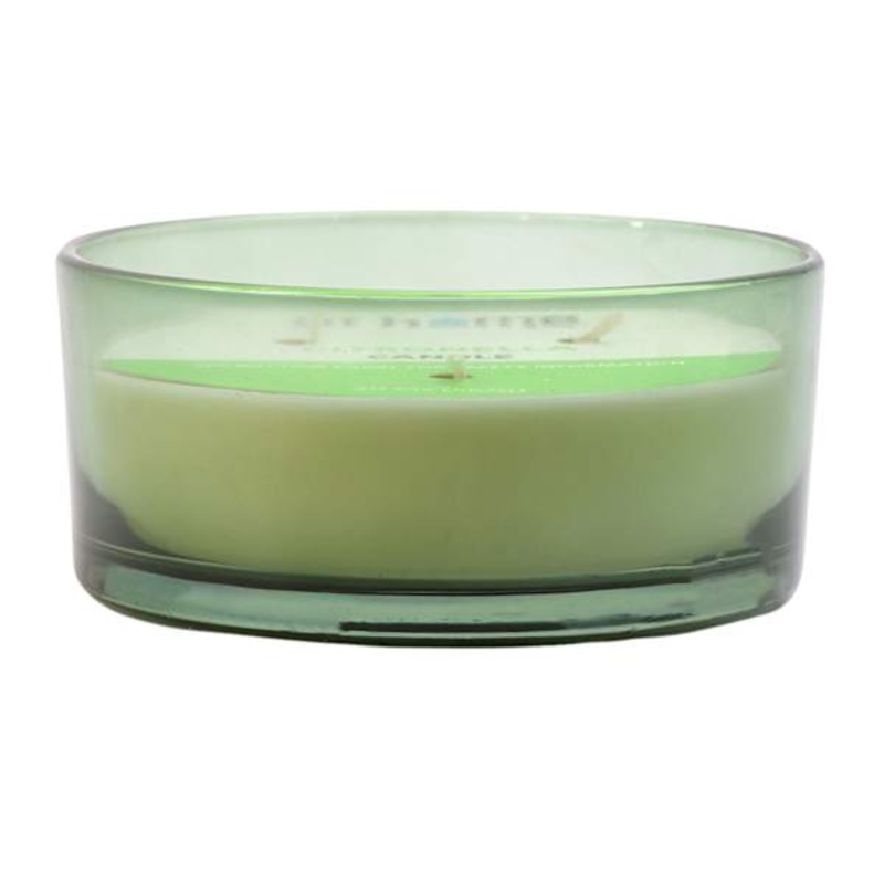 3-Wick Green Glass Citronella Candle, 20oz
