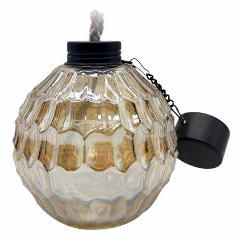 Amber Glass Table Torch, 5″