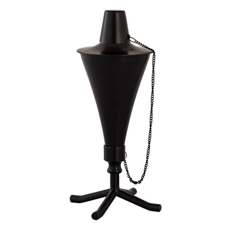 Black Metal Conical Tabletop Torch, 12″