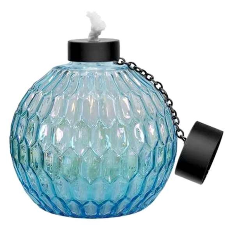 Blue Glass Table Torch, 5″