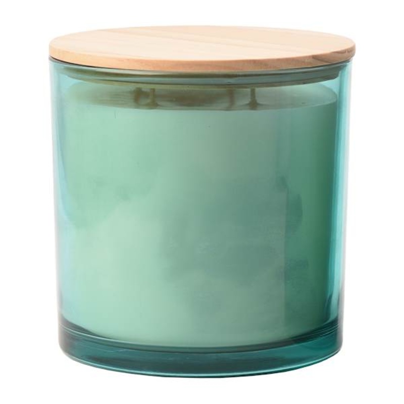Blue Sprayed Glass Citronella Candle, 50oz