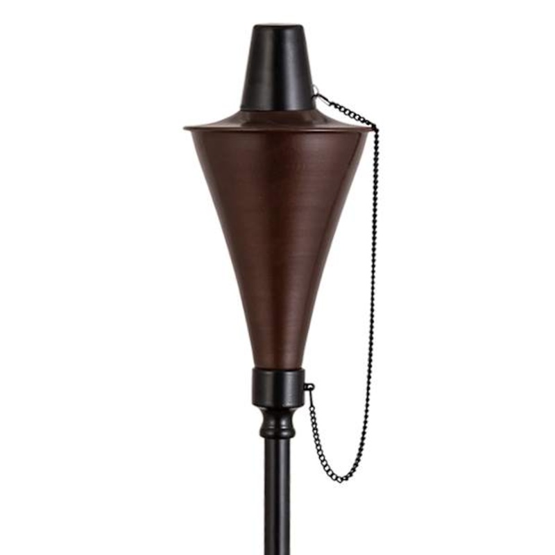 Brown Metal Conical Garden Torch, 72″