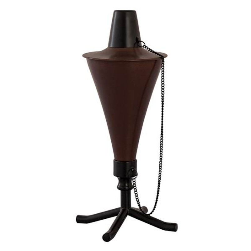 Brown Metal Conical Tabletop Torch, 12″