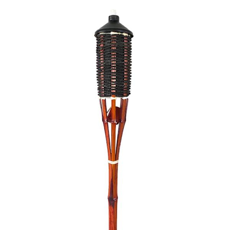 Brown Woven Bamboo Rope Garden Torch, 60″