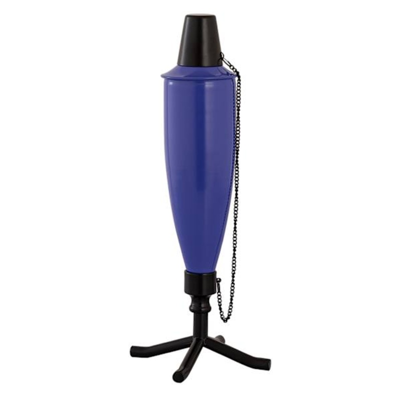 Dark Blue Metal Genie Table Top Torch, 12″