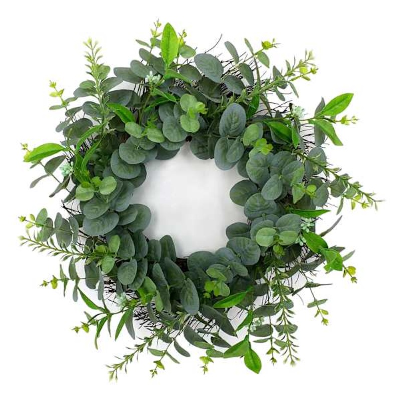 Eucalyptus Spiral Vine Wreath, 18″