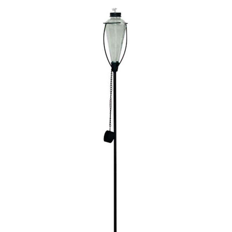 Grey Swirled Glass Garden Torch, 61″