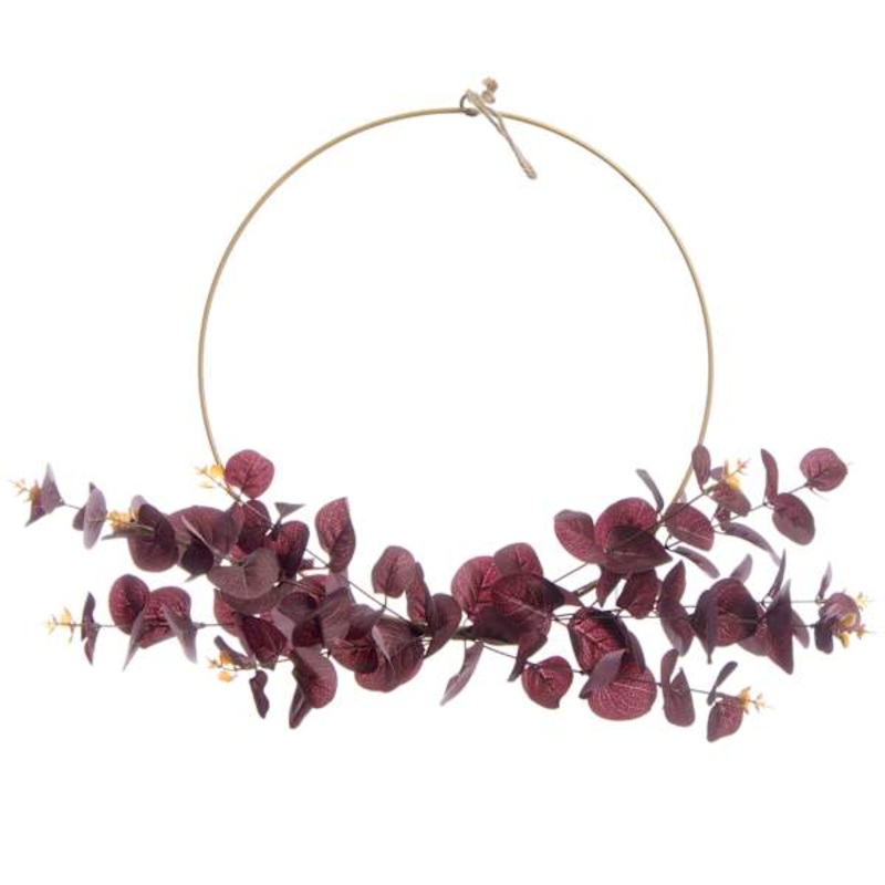 Maroon Eucalyptus Ring, 14″