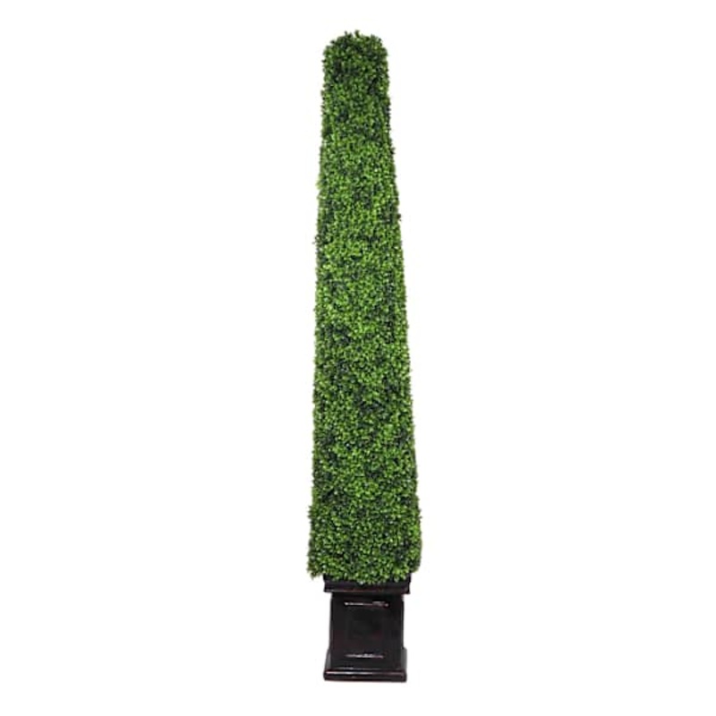 Pyramid Boxwood Topiary Tree, 61″