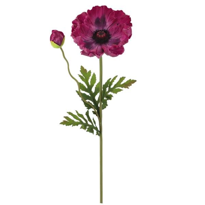 Purple Poppy Floral Stem, 28.5″