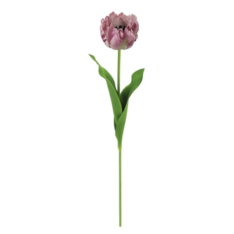 Purple Soft Touch 4-Layer Parrot Tulip Floral Stem, 28″